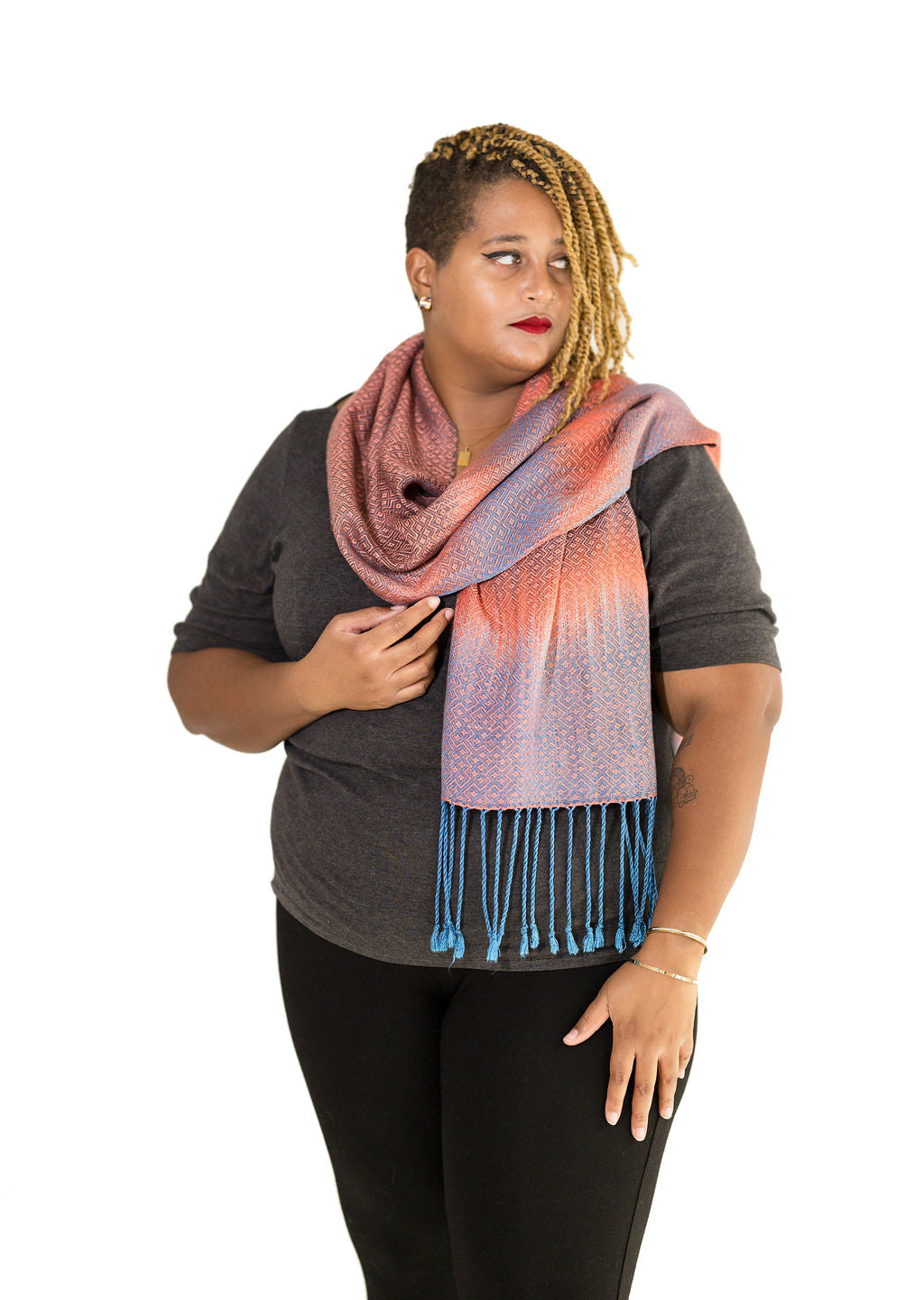 Pukeko Classic  Scarf- Coral