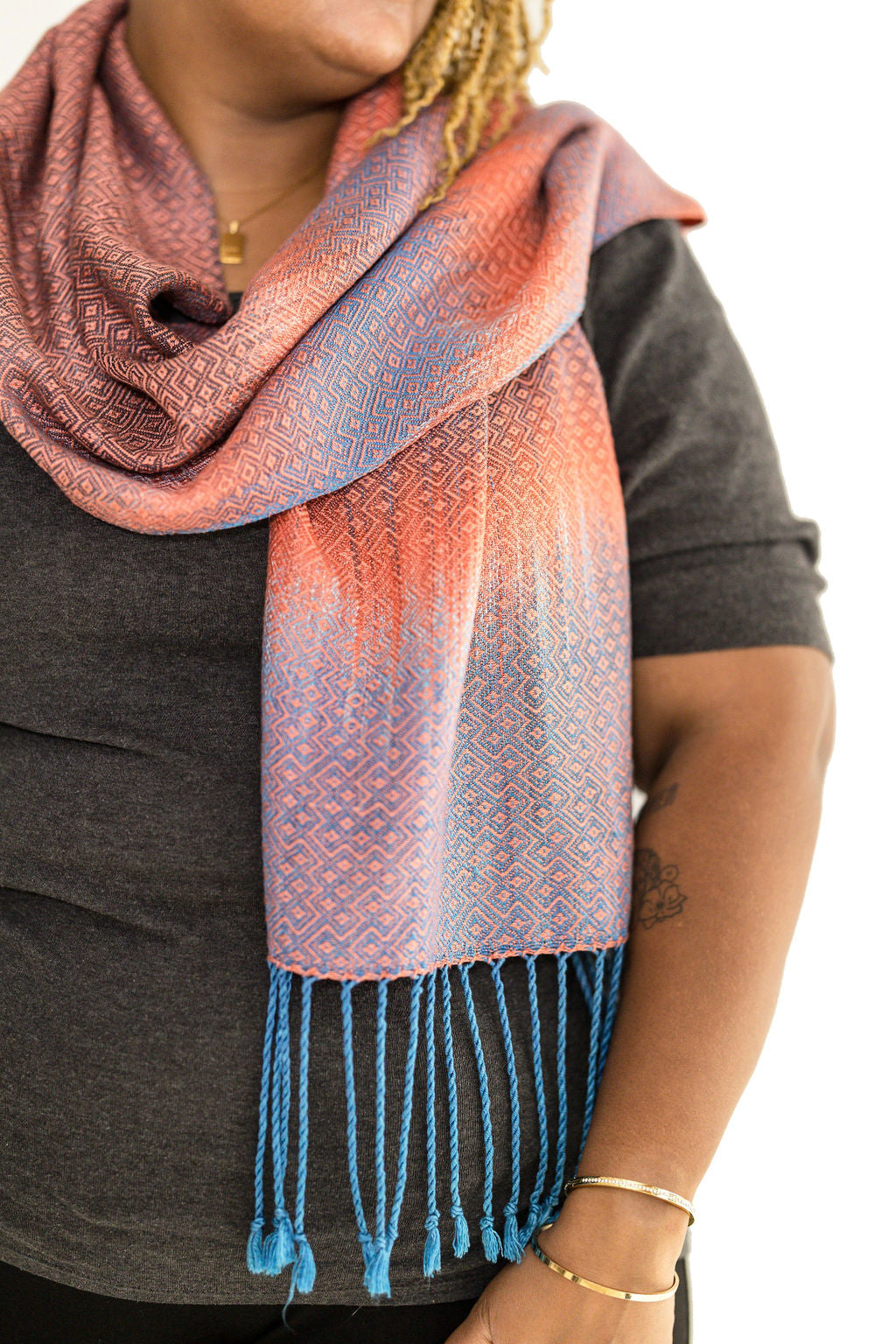 Pukeko Classic  Scarf- Coral