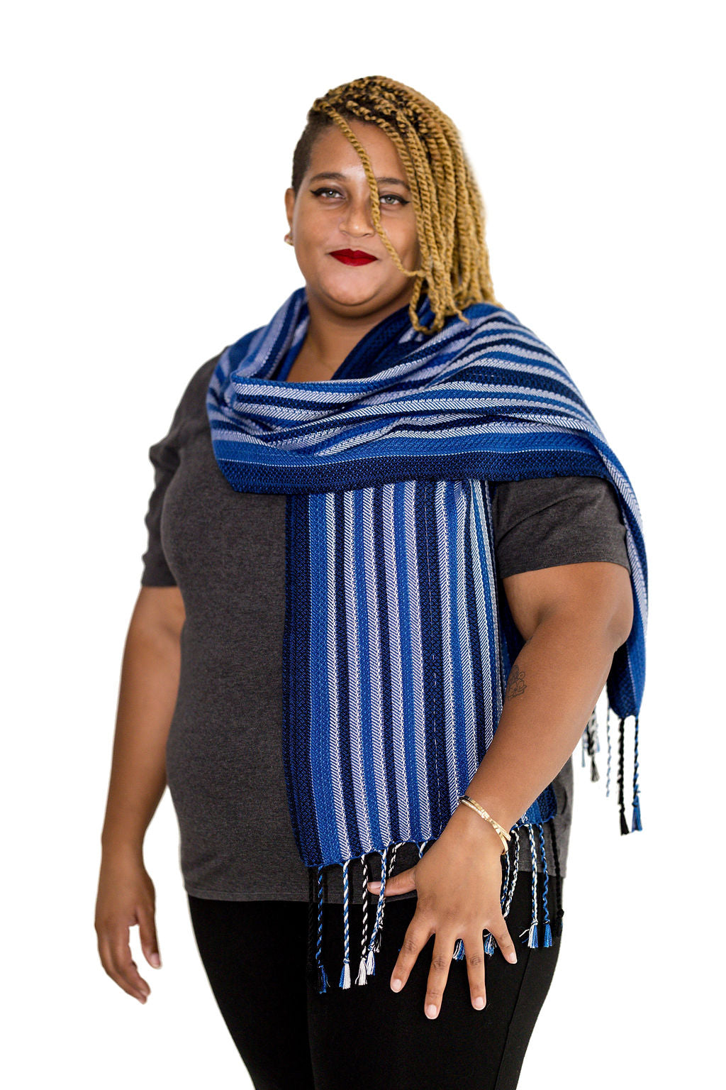 Vulture Guinea Fowl- Royal Blue Reflective Scarf